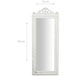 Vintage Wall Mirror 90x35x4cm Made In Italy Antique White Shabby Bathroom Wall Mirror Mirror Cabinet 7 Vintage Wall Mirror 90x35x4cm Made In Italy Antique White Shabby Bathroom Wall Mirror Mirror Cabinet -Home Improvement Store 19299180 2