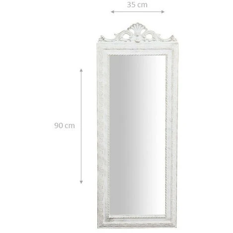 Vintage Wall Mirror 90x35x4cm Made In Italy Antique White Shabby Bathroom Wall Mirror Mirror Cabinet 4 Vintage Wall Mirror 90x35x4cm Made In Italy Antique White Shabby Bathroom Wall Mirror Mirror Cabinet - Image 2