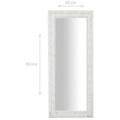 Vertical / Horizontal Antiqued White Finish W35xDP2xH82 Cm Sized Hanging Wall Mirror -Home Improvement Store 19299212 2