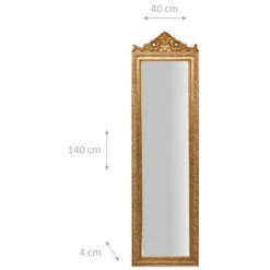 W40xDP3xH140 Cm Sized Antiqued Gold Finish Floor Mirror -Home Improvement Store 19299735 2