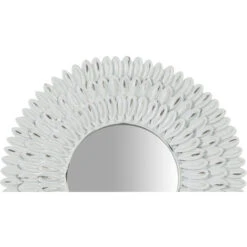 Set 2 Diam.21x3 Antiqued White Finish Free-standing Floor Mirror -Home Improvement Store 19301138 3