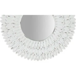 Set 2 Diam.21x3 Antiqued White Finish Free-standing Floor Mirror -Home Improvement Store 19301138 4