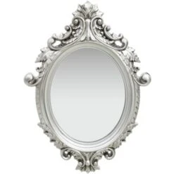 Wall Mirror Castle Style 56x76 Cm Silver VidaXL