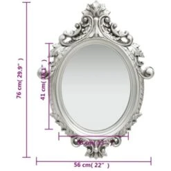 Wall Mirror Castle Style 56x76 Cm Silver VidaXL -Home Improvement Store 23561292 3
