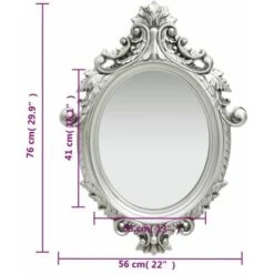Wall Mirror Castle Style 56x76 Cm Silver VidaXL -Home Improvement Store 23561292 5