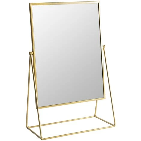 Harbour Housewares 32 X 50cm Rectangle Makeup Mirror - Gold 3 Harbour Housewares 32 X 50cm Rectangle Makeup Mirror - Gold