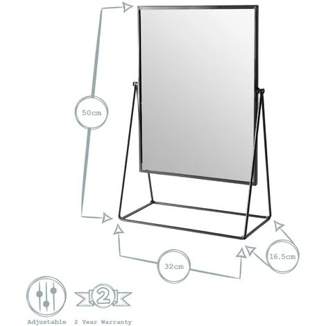 Harbour Housewares 32 X 50cm Rectangle Makeup Mirror - Gold 5 Harbour Housewares 32 X 50cm Rectangle Makeup Mirror - Gold - Image 3