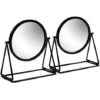 Harbour Housewares 18 X 20cm Round Makeup Mirrors - Black - Pack Of 2 2 Harbour Housewares 18 X 20cm Round Makeup Mirrors - Black - Pack Of 2 -Home Improvement Store 45889233 1