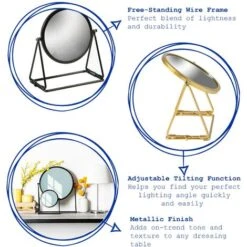 Harbour Housewares 18 X 20cm Round Makeup Mirrors - Black - Pack Of 2 -Home Improvement Store 45889233 2