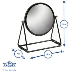 Harbour Housewares 18 X 20cm Round Makeup Mirrors - Black - Pack Of 2 -Home Improvement Store 45889233 3