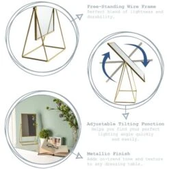 Harbour Housewares 22 X 39cm Rectangle Makeup Mirrors - Black - Pack Of 2 -Home Improvement Store 45890217 2