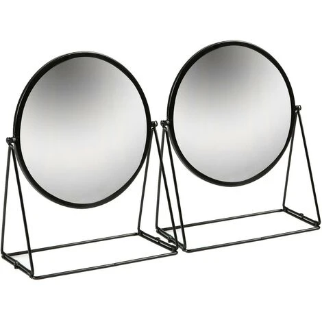 Harbour Housewares 33 X 35cm Round Makeup Mirrors - Black - Pack Of 2 3 Harbour Housewares 33 X 35cm Round Makeup Mirrors - Black - Pack Of 2