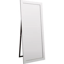 Premier Housewares Vintage Floor Standing White Chic Mirror Rounded And Bevelled Design Floor Mirrors For Bedroom Hallways And Living Room W80 X D3 X H200cm