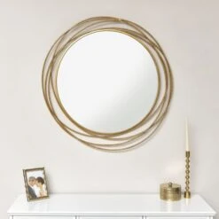 Large Round Antique Gold Mirror 92cm X 92cm