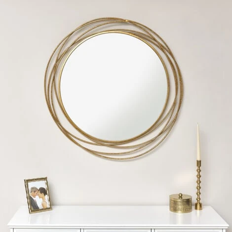 Large Round Antique Gold Mirror 92cm X 92cm 3 Large Round Antique Gold Mirror 92cm X 92cm