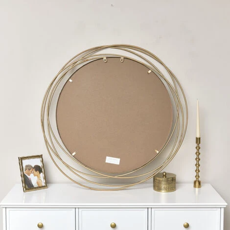 Large Round Antique Gold Mirror 92cm X 92cm 5 Large Round Antique Gold Mirror 92cm X 92cm - Image 3