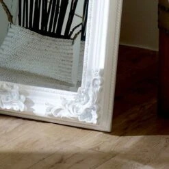 Large Ornate White Wall / Leaner Mirror 70cm X 120cm -Home Improvement Store 57108964 4