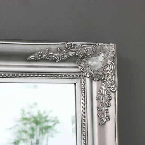 Large Ornate Silver Wall/Floor Mirror 158cm X 78cm 4 Large Ornate Silver Wall/Floor Mirror 158cm X 78cm - Image 2