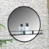 Round Wall Mirror With Shelf 2 Round Wall Mirror With Shelf -Home Improvement Store 57109038 1