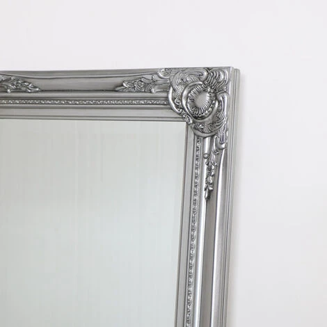 Tall Silver Ornate Bevelled Mirror 47cm X 142cm 4 Tall Silver Ornate Bevelled Mirror 47cm X 142cm - Image 2