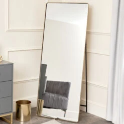 Gold Free Standing Cheval Mirror 155cm X 60cm