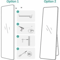 EMKE Full Length Mirror - 160x40 Cm Floor Standing Tilting Mirror For Dressing Bedroom Living Room, Aluminum Alloy Silver Framed Full Body Big Mirror With Round Corner, Wall Mounted / Standing -Home Improvement Store 57711319 5