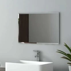 EMKE Wall Mounted Bathroom Mirror, Frameless Bathroom Mirror For Wall, Rectangle Vanity Mirrors 45x30 Cm