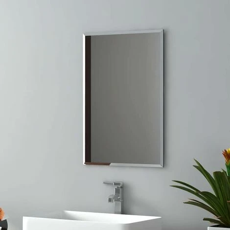 EMKE Wall Mounted Bathroom Mirror, Frameless Bathroom Mirror For Wall, Rectangle Vanity Mirrors 45x30 Cm 4 EMKE Wall Mounted Bathroom Mirror, Frameless Bathroom Mirror For Wall, Rectangle Vanity Mirrors 45x30 Cm - Image 2