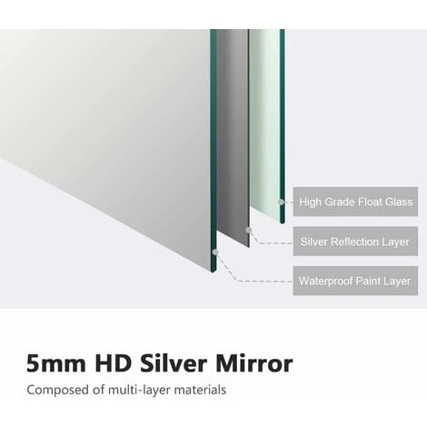 EMKE Wall Mounted Bathroom Mirror, Frameless Bathroom Mirror For Wall, Rectangle Vanity Mirrors 45x30 Cm 5 EMKE Wall Mounted Bathroom Mirror, Frameless Bathroom Mirror For Wall, Rectangle Vanity Mirrors 45x30 Cm - Image 3