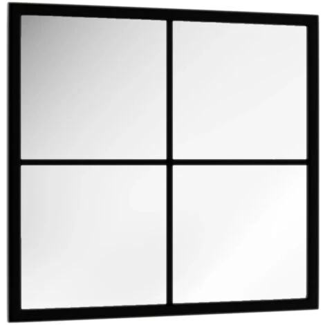 Wall Mirror Black 40x40 Cm Metal VidaXL 6 Wall Mirror Black 40x40 Cm Metal VidaXL - Image 4