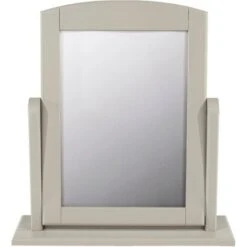 Dressing Table Mirror Vanity Grey Painted Adjustable Angle Solid Wood Frame