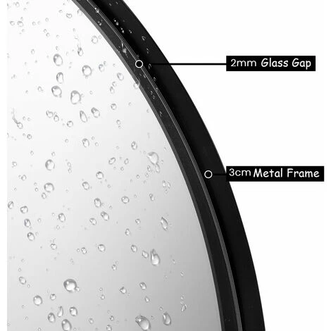 70cm Round Hanging Mirror Decorative Modern Metal Wall Mounted Vanity Mirror 7 70cm Round Hanging Mirror Decorative Modern Metal Wall Mounted Vanity Mirror - Image 5