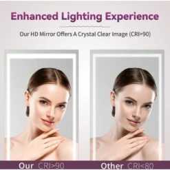 ELEGANT Freestanding Mirror With LED 160x50cm Frameless Full Length Body Mirror For Floor/Wall In Bedroom Living Room Rectangular Dressing Mirror -Home Improvement Store 70290123 5