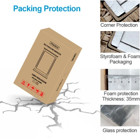 Heilmetz Anthracite Mirror Bathroom Mirror With Shelf Wooden Frame Wall-Mounted Mirror With Wooden Shelf Wall Hanging Mirror 400x600mm 6 Heilmetz Anthracite Mirror Bathroom Mirror With Shelf Wooden Frame Wall-Mounted Mirror With Wooden Shelf Wall Hanging Mirror 400x600mm - Image 4