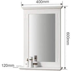 Heilmetz Anthracite Mirror Bathroom Mirror With Shelf Wooden Frame Wall-Mounted Mirror With Wooden Shelf Wall Hanging Mirror 400x600mm 11 Heilmetz Anthracite Mirror Bathroom Mirror With Shelf Wooden Frame Wall-Mounted Mirror With Wooden Shelf Wall Hanging Mirror 400x600mm -Home Improvement Store 73762799 5