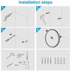 Heilmetz Bathroom Mirror 50x50cm Round Mirror Wall Mirror Black Wall Decoration For Bathroom Bedroom Living Room Entrance -Home Improvement Store 73762806 4