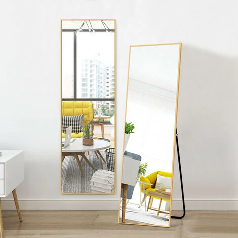 NeuType Full Length MIrror 150 X 40cm Floor Mirror With Stand And Alluminum Alloy Frame Large Wall Mirror For Living Room Bedroom Gold 3 NeuType Full Length MIrror 150 X 40cm Floor Mirror With Stand And Alluminum Alloy Frame Large Wall Mirror For Living Room Bedroom Gold