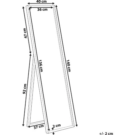 Modern Bedroom Freestanding 40 X 140 Cm Tall Long Framed Mirror White Torcy 5 Modern Bedroom Freestanding 40 X 140 Cm Tall Long Framed Mirror White Torcy - Image 3
