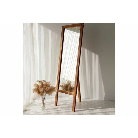 Floor Standing Mirror With Natural Solid Wood Framed 55X170 A42 7 Floor Standing Mirror With Natural Solid Wood Framed 55X170 A42 - Image 5