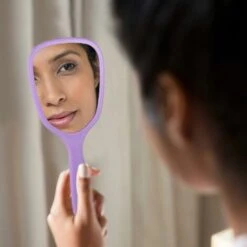 GDRHVFD Bulk Hand Mirror Compact Travel Makeup Mirror Hand Held Cosmetic Mirror Personal Mirror Portable Vanity Mirror 3.15 Inches Wide, 7.09 Inches Long (Blue, Green, Pink, Purple, 8 Pieces) -Home Improvement Store 88104085 3