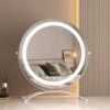 EMKE Hollywood Mirror 360° Rotation Dressing Table Mirror With Lights 3 Color Lighting Dimmable LED Cosmetic Vanity Mirror White ф50cm -Home Improvement Store 88623500 1
