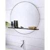 Black Round Bathroom Mirror With Cosmetics Shelf Wall Mounted Metal Frame 1 Black Round Bathroom Mirror With Cosmetics Shelf Wall Mounted Metal Frame -Home Improvement Store 89367525 1