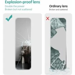 EMKE Freestanding Rectangle Mirror Floor Standing 120 X 37cm Full Body Mirror For Bathroom/Bedroom/Wardrobe Silver Metal Frame 10 EMKE Freestanding Rectangle Mirror Floor Standing 120 X 37cm Full Body Mirror For Bathroom/Bedroom/Wardrobe Silver Metal Frame -Home Improvement Store 89413225 4