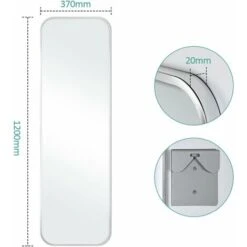 EMKE Freestanding Rectangle Mirror Floor Standing 120 X 37cm Full Body Mirror For Bathroom/Bedroom/Wardrobe Silver Metal Frame 11 EMKE Freestanding Rectangle Mirror Floor Standing 120 X 37cm Full Body Mirror For Bathroom/Bedroom/Wardrobe Silver Metal Frame -Home Improvement Store 89413225 5