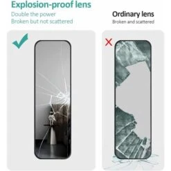 EMKE Freestanding Rectangle Mirror Floor Standing 120 X 37cm Wall & Door Mirror For Bathroom/Bedroom/Wardrobe Black Metal Frame -Home Improvement Store 89413228 4