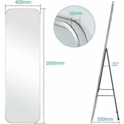 EMKE Freestanding Mirror 160x40cm Full Length Mirror For Living Room Bedroom Silver Metal Frame Large Mirror -Home Improvement Store 89413230 5