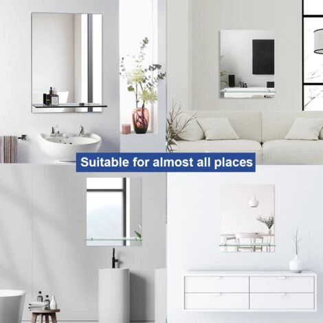 Meykoers Bedroom Mirror 45 X 60cm Modern Wall Mounted Vanity Mirror With Shelf 7 Meykoers Bedroom Mirror 45 X 60cm Modern Wall Mounted Vanity Mirror With Shelf - Image 5