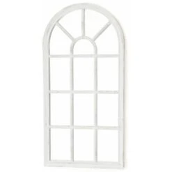Modena Arched White Distressed Outdoor Garden Wall Mirror 9 Modena Arched White Distressed Outdoor Garden Wall Mirror -Home Improvement Store 91921119 4
