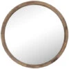 Morley Round Wood Wall Mirror 80 X 80 Cm Dark Rustic Oak 2 Morley Round Wood Wall Mirror 80 X 80 Cm Dark Rustic Oak -Home Improvement Store 92105606 1