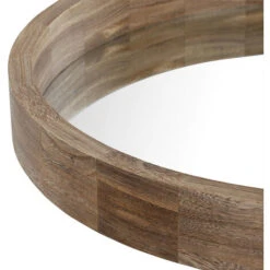 Morley Round Wood Wall Mirror 80 X 80 Cm Dark Rustic Oak -Home Improvement Store 92105606 3